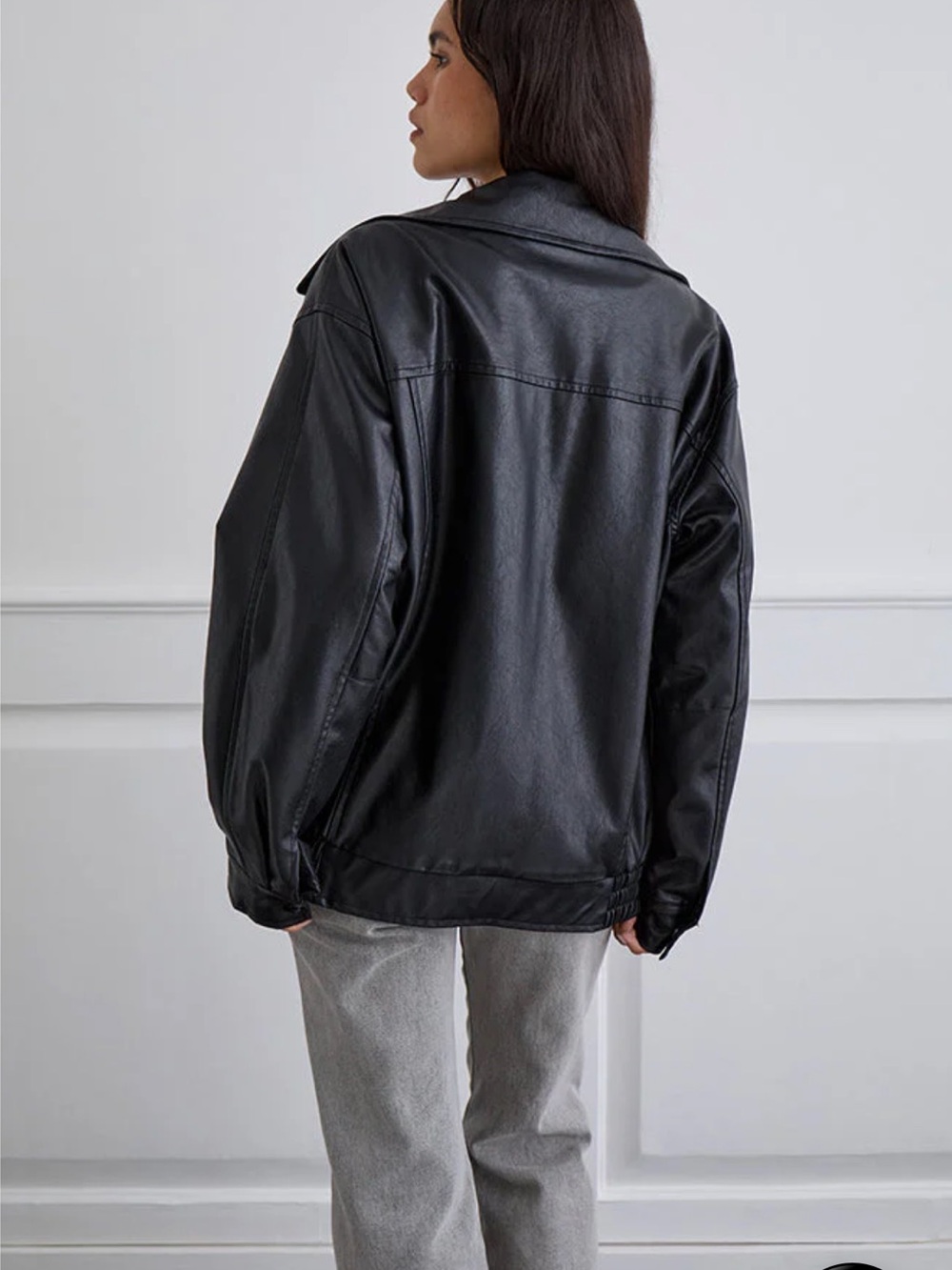Motel Rocks Faux Leather Black Zip Jacket - Picture 2 of 6